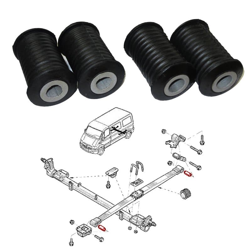 Rear leaf springs bushes, Renault Master II - SILENT BLOCKS
